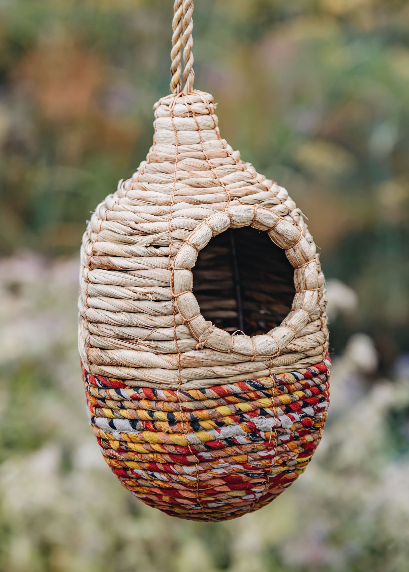 Rustic hanging bird nest